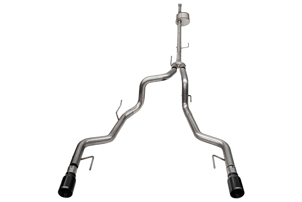Corsa Performance 3.0 Inch to 2.75 Inch Dual Rear Exit Cat-back Exhaust System with 4.0 Inch Black PVD Straight Cut Tips Xtreme Sound Level 22-25 Ford F-150 Tremor 145 Inch Wheel Base (21183BLK)