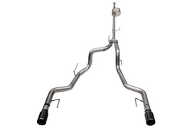 Corsa Performance 3.0 Inch to 2.75 Inch Dual Rear Exit Cat-back Exhaust System with 4.0 Inch Black PVD Straight Cut Tips Xtreme Sound Level 22-25 Ford F-150 Tremor 145 Inch Wheel Base (21183BLK)