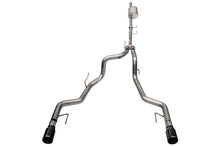 Load image into Gallery viewer, Corsa Performance 3.0 Inch to 2.75 Inch Dual Rear Exit Cat-back Exhaust System with 4.0 Inch Black PVD Straight Cut Tips 21-25 Ford F-150 Tremor 145 Inch Wheel Base (21185BLK)