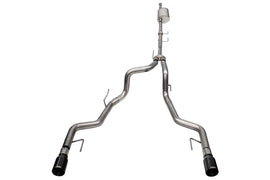 Corsa Performance 3.0 Inch to 2.75 Inch Dual Rear Exit Cat-back Exhaust System with 4.0 Inch Black PVD Straight Cut Tips 21-25 Ford F-150 Tremor 145 Inch Wheel Base (21185BLK)