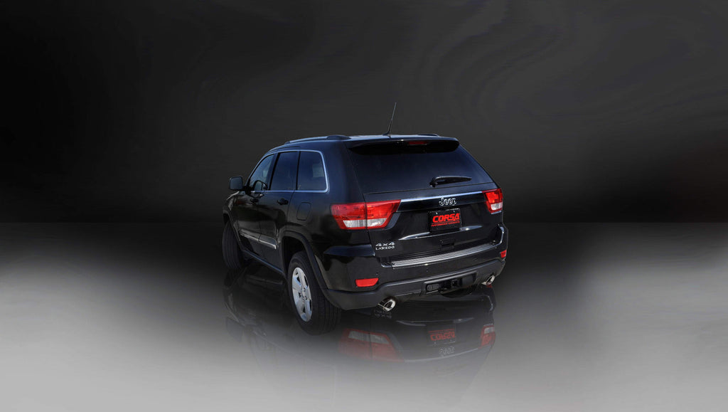 Corsa Performance 2.5 Inch Dual Rear Exit Cat-Back Exhaust System with Single 4.5 Inch Black PVD Pro-Series Tips 11-21 Jeep Grand Cherokee (21187BLK)