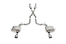 Corsa Performance 2.75 Inch Dual Rear Exit Cat-Back Exhaust System with Single 4.5 Inch Polished Pro Series Tips Sport Sound Level 21-24 Dodge Durango SRT Hellcat (21195)