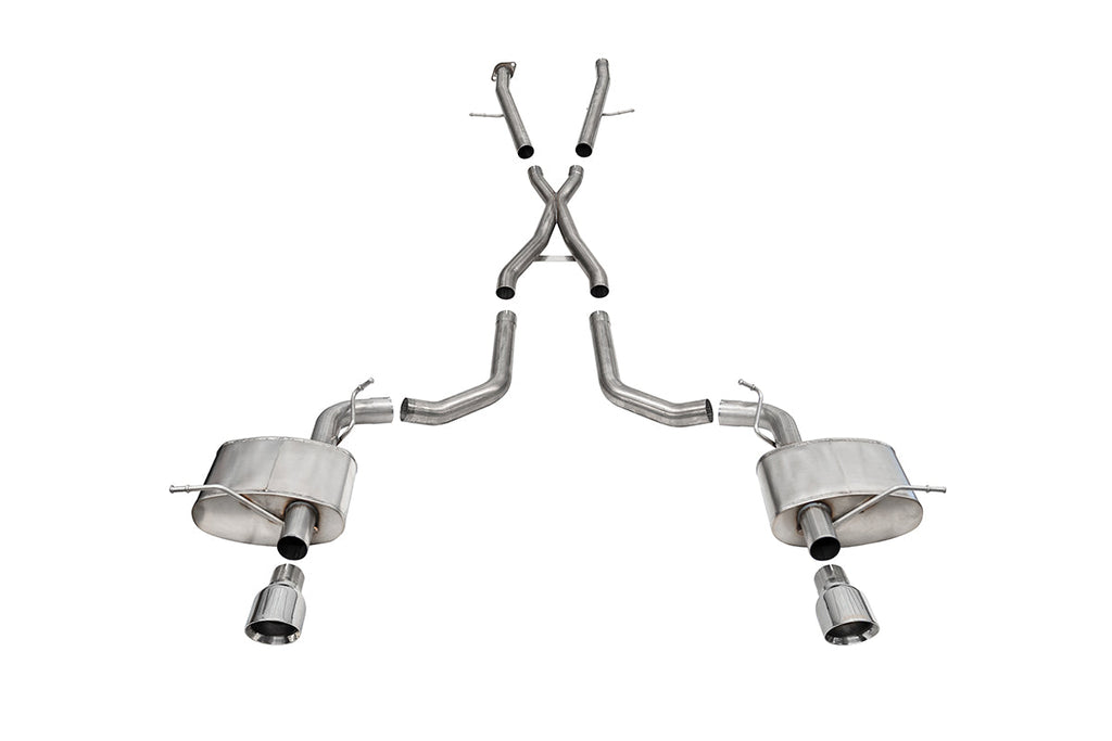 Corsa Performance 2.75 Inch Dual Rear Exit Cat-Back Exhaust System with Single 4.5 Inch Polished Pro Series Tips Xtreme Sound Level 21-24 Dodge Durango SRT Hellcat (21196)
