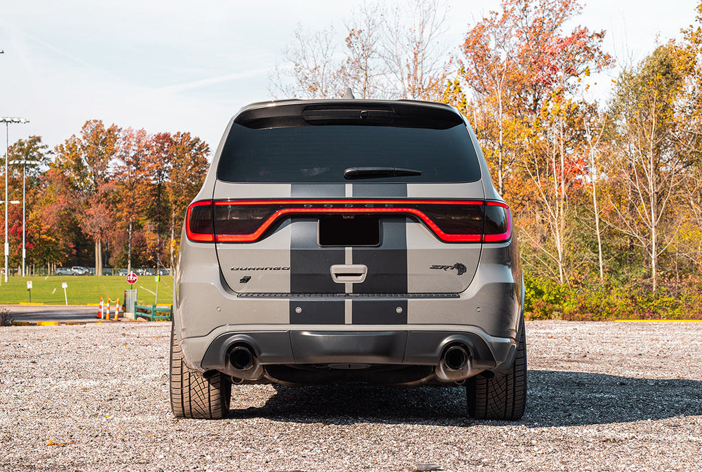 Corsa Performance 2.75 Inch Dual Rear Exit Cat-Back Exhaust System with Single 4.5 Inch Black PVD Pro Series Tips Xtreme Sound Level 21-24 Dodge Durango SRT Hellcat (21196BLK)