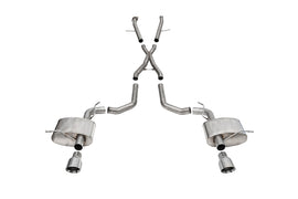 Corsa Performance 2.75 Inch Dual Rear Exit Cat-Back Exhaust System with Single 4.5 Inch Polished Pro Series Tips Xtreme Sound Level 18-24 Dodge Durango SRT 392 (21198)