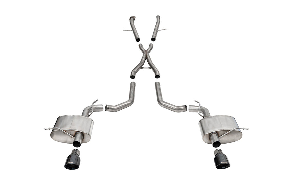 Corsa Performance 2.75 Inch Dual Rear Exit Cat-Back Exhaust System with Single 4.5 Inch Black PVD Pro Series Tips Xtreme Sound Level 18-24 Dodge Durango SRT 392 (21198BLK)