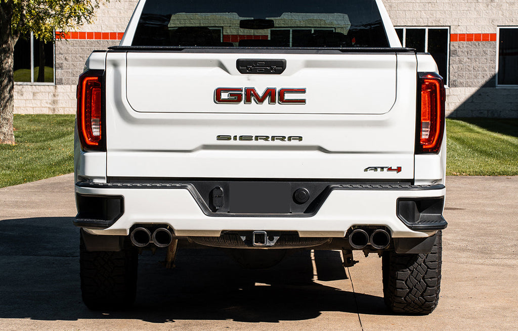 Corsa Performance 3.0 Inch - 2.5 Inch Cat-Back Dual Rear Exit Exhaust System with Twin 4.0 Inch Black Powder Coat Pro-Series Tips 19-24 Chevrolet Silverado/GMC Sierra 1500 5.3L 147.5 Inch Wheel Base (21199BPC)