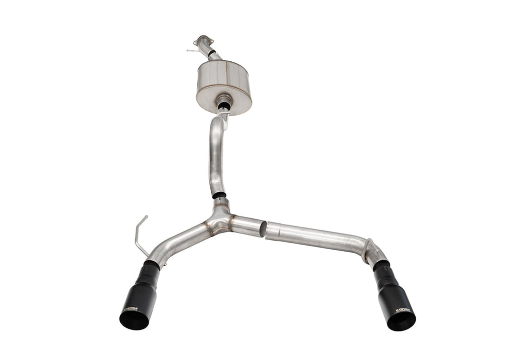 Corsa Performance 2.75 Inch Cat-Back Single Side Exit Exhaust System with Single 4.0 Inch Straight-Cut Black Powder Coat Tips 21-25 Ford Bronco 2 Door 2.7L (21208BPC)