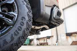Corsa Performance 3.0 Inch Dual Rear Exit Cat-Back Exhaust System with Turndown Exhaust Tips 22-24 Chevrolet Silverado ZR/22-24 GMC Sierra AT4X2 147.5 Inch Wheel Base (21239)