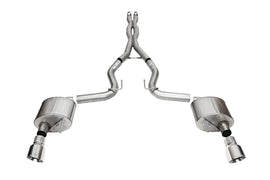 Corsa Performance 3.0 Inch Dual Rear Exit Cat-Back Exhaust System with 4.5 Inch Polished Pro Series Slash Tips Xtreme Sound Level 24-25 Ford Mustang GT (21250)