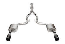 Load image into Gallery viewer, Corsa Performance 3.0 Inch Dual Rear Exit Cat-Back Exhaust System with 4.5 Inch Black PVD Straight Cut Tips Xtreme Sound Level 24-25 Ford Mustang GT Coupe (21251BLK)