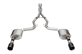 Corsa Performance 3.0 Inch Dual Rear Exit Cat-Back Exhaust System with 4.5 Inch Black PVD Straight Cut Tips Xtreme Sound Level 24-25 Ford Mustang GT Coupe (21251BLK)