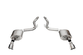 Corsa Performance 3.0 Inch Dual Rear Exit Axle-Back Exhaust System with 4.5 Inch Polished Pro Series Slash Tips Sport Sound Level 24-25 Ford Mustang GT (21252)