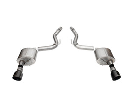 Corsa Performance 3.0 Inch Dual Rear Exit Axle-Back Exhaust System with 4.5 Inch Black PVD Pro Series Slash Tips Sport Sound Level 24-25 Ford Mustang GT Coupe (21252BLK)