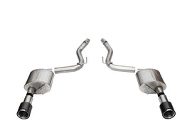 Corsa Performance 3.0 Inch Dual Rear Exit Axle-Back Exhaust System with 4.5 Inch Straight Cut Carbon Fiber Tips Sport Sound Level 24-25 Ford Mustang GT (21253CF)