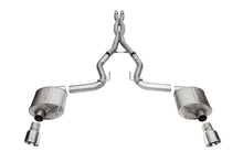 Load image into Gallery viewer, Corsa Performance 3.0 Inch Dual Rear Exit Cat-Back Exhaust System with 4.5 Inch Polished Pro Series Tips 24-25 Ford Mustang GT Coupe (21254)