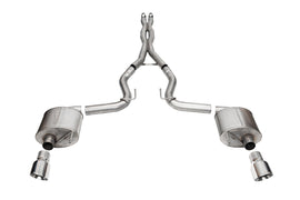 Corsa Performance 3.0 Inch Dual Rear Exit Cat-Back Exhaust System with 4.5 Inch Polished Pro Series Tips 24-25 Ford Mustang GT Coupe (21254)