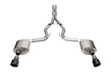 Load image into Gallery viewer, Corsa Performance 3.0 Inch Dual Rear Exit Cat-Back Exhaust System with 4.5 Inch Black PVD Pro Series Tips Sport Sound Level 24-25 Ford Mustang GT (21254BLK)