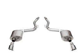 Corsa Performance 3.0 Inch Dual Rear Exit Axle-Back Exhaust System with 4.5 Inch Polished Pro Series Tips Touring Sound Level 24-25 Ford Mustang GT Coupe (21256)