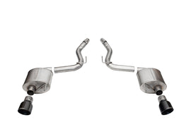 Corsa Performance 3.0 Inch Dual Rear Exit Axle-Back Exhaust System with 4.5 Inch Black PVD Pro Series Tips Touring Sound Level 24-25 Ford Mustang GT (21256BLK)