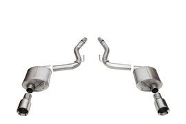 Corsa Performance 3.0 Inch Dual Rear Exit Axle-Back Exhaust System with 4.5 Inch Polished Straight Cut Tips Touring Sound Level 24-25 Ford Mustang GT Coupe (21257)