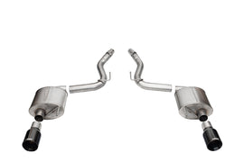 Corsa Performance 3.0 Inch Dual Rear Exit Axle-Back Exhaust System with 4.5 Inch Black PVD Straight Cut Tips Touring Sound Level 24-25 Ford Mustang GT Coupe (21257BLK)
