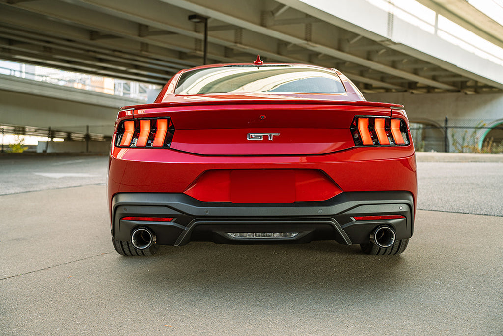 Corsa Performance 3.0 Inch Dual Rear Exit Axle-Back Exhaust System with 4.5 Inch Straight Cut Carbon Fiber Tips 24-25 Ford Mustang GT Coupe (21257CF)