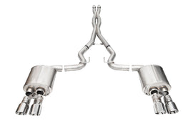 Corsa Performance 3.0 Inch Dual Rear Exit Cat-Back with Twin 4.0 Inch Polished Pro-Series Tips 24-25 Ford Mustang GT (21259)