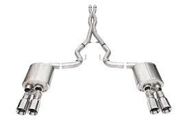 Corsa Performance 3.0 Inch Dual Rear Exit Cat-Back with Twin 4.0 Inch Polished Straight Cut Tips 24-25 Ford Mustang GT (21260)