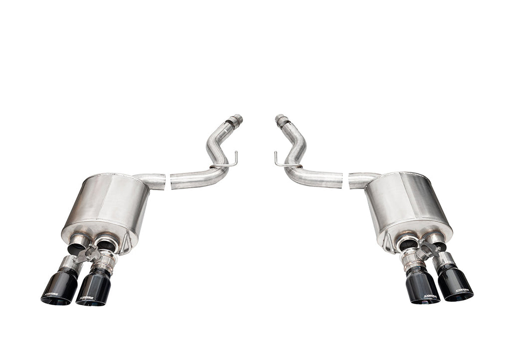 Corsa Performance 3.0 Inch Dual Rear Exit Axle-Back with Twin 4.0 Inch Black PVD Pro-Series Tips 24-25 Ford Mustang GT (21261BLK)