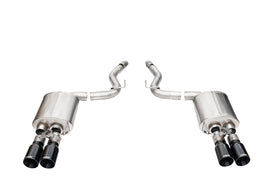 Corsa Performance 3.0 Inch Dual Rear Exit Axle-Back with Twin 4.0 Inch Black PVD Straight Cut Tips 24-25 Ford Mustang GT (21262BLK)
