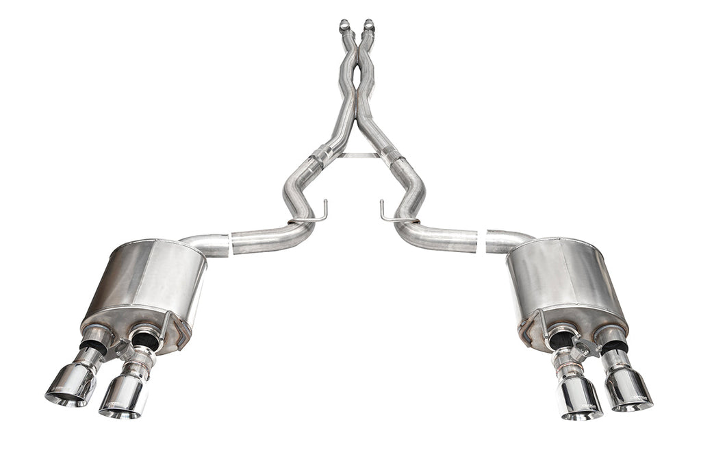 Corsa Performance 3.0 Inch Dual Rear Exit Cat-Back with Twin 4.5 Inch Polished Slash Pro-Series Tips 24-25 Ford Mustang Dark Horse (21265)