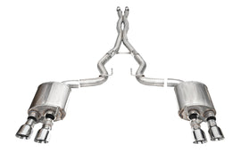 Corsa Performance 3.0 Inch Dual Rear Exit Cat-Back with Twin 4.5 Inch Polished Slash Pro-Series Tips 24-25 Ford Mustang Dark Horse (21265)
