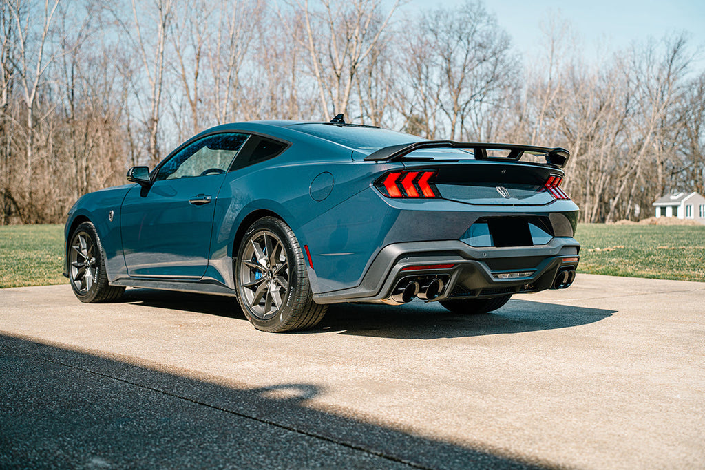 Corsa Performance 3.0 Inch Dual Rear Exit Cat-Back with Twin 4.5 Inch Black PVD Slash Pro-Series Tips 24-25 Ford Mustang Dark Horse (21265BLK)