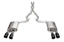 Load image into Gallery viewer, Corsa Performance 3.0 Inch Dual Rear Exit Cat-Back with Twin 4.5 Inch Black PVD Straight Pro-Series Tips 24-25 Ford Mustang Dark Horse (21266BLK)