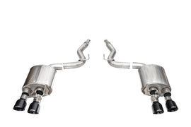 Corsa Performance 3.0 Inch Dual Rear Exit Axle-Back with Twin 4.5 Inch Black PVD Slash Pro-Series Tips 24-25 Ford Mustang Dark Horse (21267BLK)