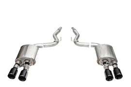 Corsa Performance 3.0 Inch Dual Rear Exit Axle-Back with Twin 4.5 Inch Black PVD Straight Pro-Series Tips 24-25 Ford Mustang Dark Horse (21268BLK)