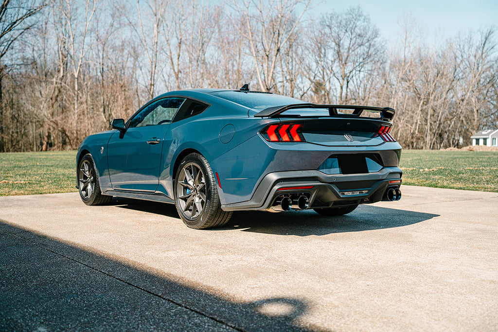 Corsa Performance 3.0 Inch Dual Rear Exit Axle-Back with Twin 4.5 Inch Black PVD Straight Pro-Series Tips 24-25 Ford Mustang Dark Horse (21268BLK)