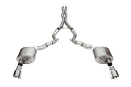 Corsa Performance 3.0 Inch Dual Rear Exit Cat-Back Exhaust System with 4.5 Inch Polished Pro Series Tips Xtreme Sound Level 24-25 Ford Mustang GT Convertible (21270)