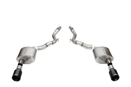 Corsa Performance 3.0 Inch Dual Rear Exit Axle-Back Exhaust System with 4.5 Inch Black PVD Straight Cut Tips Sport Sound Level 24-25 Ford Mustang GT Convertible Performance (21273BLK)