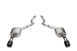 Corsa Performance 3.0 Inch Dual Rear Exit Axle-Back Exhaust System with 4.5 Inch Straight Cut Carbon Fiber Tips 24-25 Ford Mustang GT Convertible (21273CF)