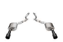 Load image into Gallery viewer, Corsa Performance 3.0 Inch Dual Rear Exit Axle-Back Exhaust System with 4.5 Inch Straight Cut Carbon Fiber Black Tips 24-25 Ford Mustang GT (21273CFBLK)
