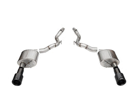 Corsa Performance 3.0 Inch Dual Rear Exit Axle-Back Exhaust System with 4.5 Inch Straight Cut Carbon Fiber Black Tips 24-25 Ford Mustang GT (21273CFBLK)