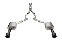 Load image into Gallery viewer, Corsa Performance 3.0 Inch Dual Rear Exit Cat-Back Exhaust System with 4.5 Inch Black PVD Straight Cut Carbon Fiber Black Tips 24-25 Ford Mustang GT (21275CFBLK)