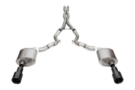Corsa Performance 3.0 Inch Dual Rear Exit Cat-Back Exhaust System with 4.5 Inch Black PVD Straight Cut Carbon Fiber Black Tips 24-25 Ford Mustang GT (21275CFBLK)