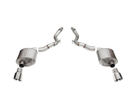 Corsa Performance 3.0 Inch Dual Rear Exit Axle-Back Exhaust System with 4.5 Inch Polished Pro Series Tips Touring Sound Level 24-25 Ford Mustang GT Convertible (21276)