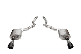 Corsa Performance 3.0 Inch Dual Rear Exit Axle-Back Exhaust System with 4.5 Inch Black PVD Pro Series Tips 24-25 Ford Mustang GT (21276BLK)