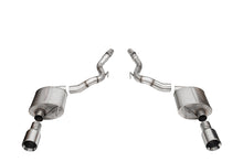 Load image into Gallery viewer, Corsa Performance 3.0 Inch Dual Rear Exit Axle-Back Exhaust System with 4.5 Inch Polished Straight Cut Tips Touring Sound Level 24-25 Ford Mustang GT Convertible (21277)