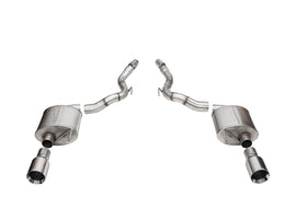 Corsa Performance 3.0 Inch Dual Rear Exit Axle-Back Exhaust System with 4.5 Inch Polished Straight Cut Tips Touring Sound Level 24-25 Ford Mustang GT Convertible (21277)