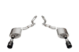 Corsa Performance 3.0 Inch Dual Rear Exit Axle-Back Exhaust System with 4.5 Inch Black PVD Straight Cut Tips Touring Sound Level 24-25 Ford Mustang GT Convertible (21277BLK)